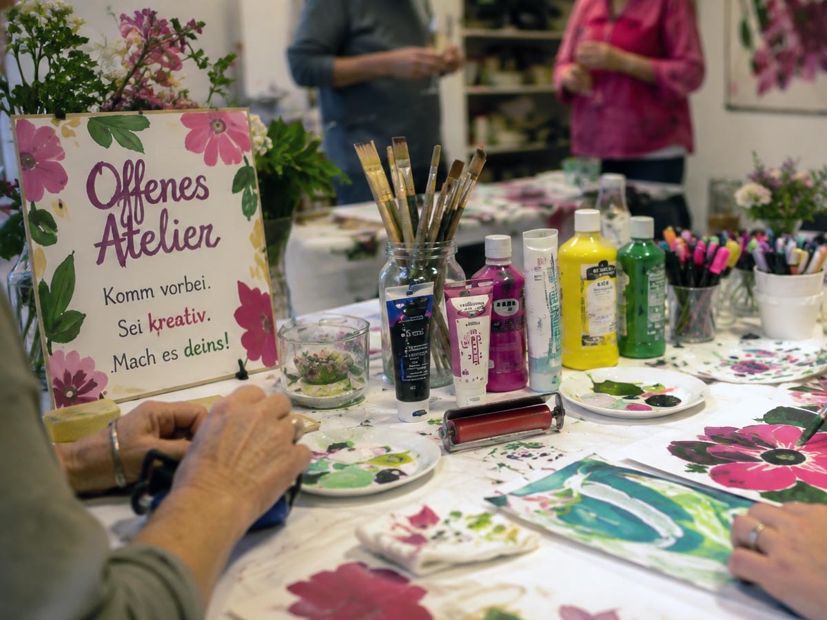 Blick ins Offene Atelier des Bielefelder Mitmach-Ateliers